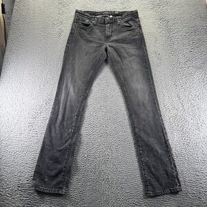 Guess Jeans Mens 30x34 Black Cotton Denim Skinny Leg Faded Stretch Workwear
